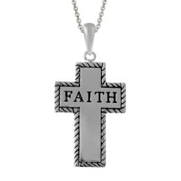 Sterling Silver Inspirational 'Faith' Cross Pendant