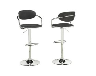 Adj. Bar Stools with Gas Lift & Swivel (Set of 2)