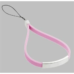 Visol Go-Along Pink Rubber Engravable Cell Phone Strap