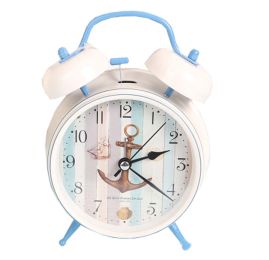 3" Twin Bell Alarm Clock (Blue), Night-light, Loud, A3