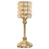 Gold Crystal Cylinder Candle Holders Romantic Candlestick