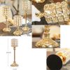 Gold Crystal Cylinder Candle Holders Romantic Candlestick