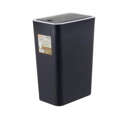 Plastic Trash Can 12L Large Capacity Waste Bin Dirty Clothes Storage Bin Black