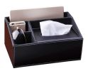 Fashion Upscale Leather Tissue Box Multifunctional Tissue Holders-Black 02