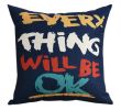 Multicolor Living Room Bedroom Sofa Pillow, Dark Blue And English Letters