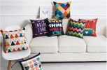 Multicolor Living Room Bedroom Sofa Pillow, Dark Blue And English Letters