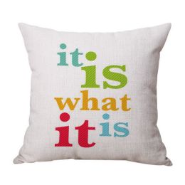 Simple Living Room Sofa Seat Cushion Pillow, Multicolor Words