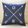 Nordic Geometric Linen Throw Pillow Case Sofa Office Car Pillow Cover White Love