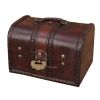 Vintage Style Wooden Treasure Chest Box Case Storage Accessory with Lock