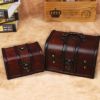 Vintage Style Wooden Treasure Chest Box Case Storage Accessory with Lock