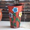 Creative Handcrafted &Hand-paint Iron Vase Flower Decoration Vase,Yellow