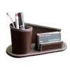 Office Compartment Multifunctional Desk Stationery Organizer Pen Holder - Brown