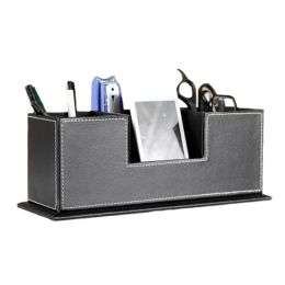 Office Compartment Multifunctional Desk Stationery Organizer Pen Holder - Black