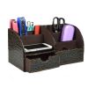 Business Office Compartment Multifunctional Desk Stationery Organizer - Brown