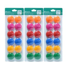 36 PCS Officemate Magnets, Assorted Sizes and Colors,12 per Pack 30mm