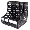 Office 4 Compartment Desktop Folder Organizer Rack/ File Storage, Black