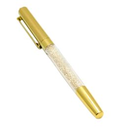 Portable Gold Ballpoint Pen Blingbling Black Ink Smooth Writing Pen Office Students Supplies