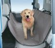 Striped Bench Seat Dog Car Seat Cover Light Gray- One Size Fit Most: 51"Wx53"H