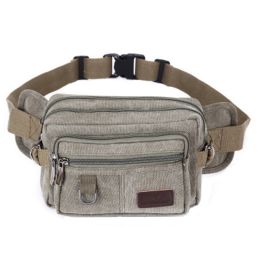 Fashion Canvas Material Pockets, Chest Bag, Messenger Bag   ArmyGreen