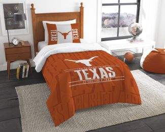 Texas  OFFICIAL Collegiate "Modern Take" Twin Comforter & Sham Set