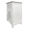 Single Drawer Wooden Side Accent Table with Door Cabinet, Antique White