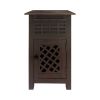 Single Drawer Wooden Side Accent Table with Door Cabinet, Rustic Brown